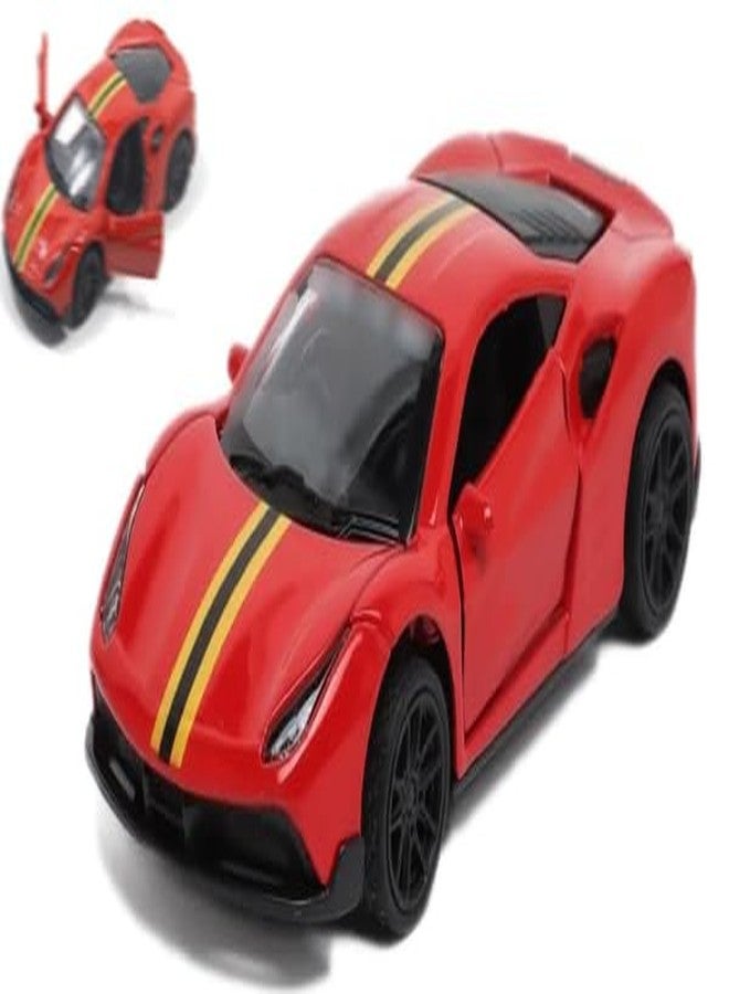 AUTO MT سيارة صغيرة حمراء من طراز AUTO MT، سيارة انزلاقية مع قاعدة لاصقة، مصنوعة من سبيكة معدنية، لتزيين لوحة القيادة، نموذج سيارة رياضية صغيرة للزينة، قطعة واحدة - Image 1